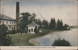 Pumping Station and Spot Pond, Middlesex Fells Postcard