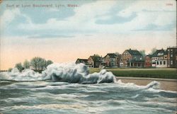 Surf at Lynn Boulevard Massachusetts Postcard Postcard Postcard