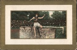 Princeton Track runner jumps over hurdle wall Postcard Postcard Postcard