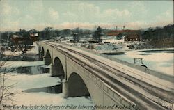 Winter View New Taylor Falls Concrete Bridge Between Hudson and Nashua New Hampshire Postcard Postcard Postcard