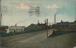 State Street RR Depot and Boat Landin Postcard