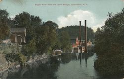 Sugar River From the Lower Bridge Claremont, NH Postcard Postcard Postcard