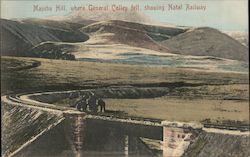 Majuba Hill, where General Colley fell, showing Natal Railway South Africa Postcard Postcard Postcard