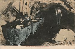 Chinese coolies tramming underground South Africa Postcard Postcard Postcard