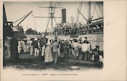 Ile de la Reunion - Port Depart du Courrier de France Réunion Africa Postcard Postcard Postcard