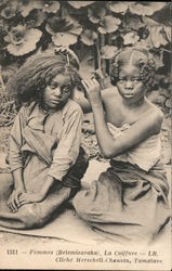 Betsimisaraka Woman Styling Hair Madagascar Africa Postcard Postcard Postcard