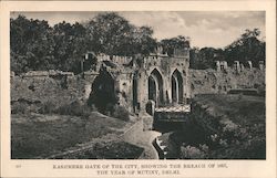 Kashmir Gate of the city, showing the breach of 1867, the year of mutiny Delhi, India Postcard Postcard Postcard