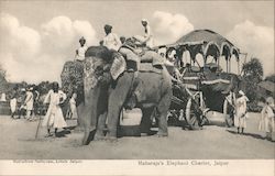 Maharaja's elephant chariot Jaipur, India Postcard Postcard Postcard