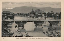 View of the City and Fort, Srinagar, State of Kashmir Postcard