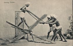 Sawing timber India Postcard Postcard Postcard