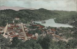 Ariel view of a town Postcard