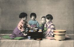 Children's Tea Party Japan Postcard Postcard Postcard