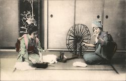 Japanese women weaving Postcard