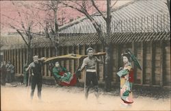 Woman being carride in a Palanquin Postcard