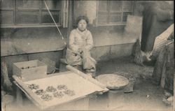 A woman street vendor Japan or Korea Postcard Postcard Postcard