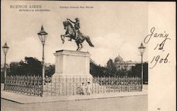 Estatua General San Martin Postcard