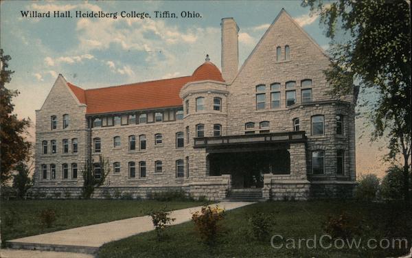 Willard Hall, Heidelberg College Tiffin, OH Postcard