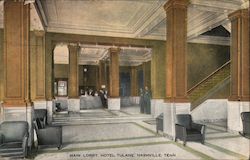 Main Lobby, Hotel Tulane Nashville, TN Postcard Postcard Postcard