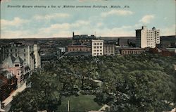 Bienville Square showing a few of Mobiles prominent Buildings Alabama Postcard Postcard Postcard