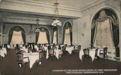 A Portion of the Main Dining Room on First Mezzanine, "The Tutwiler" Postcard