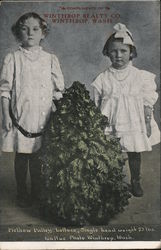 Two Girls and a Head of Methow Valley Lettuce Winthrop, WA Postcard Postcard Postcard