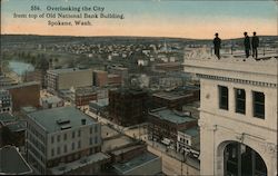 Overlooking the City from Top of Old National Bank Building Spokane, WA Postcard Postcard Postcard