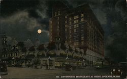 Davenports Restaurant at Night Postcard