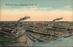 Bird's-eye View of Shipyards Toledo, OH Postcard Postcard Postcard