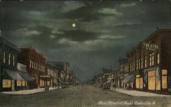 Main Street at Night Coshocton, OH Postcard Postcard Postcard