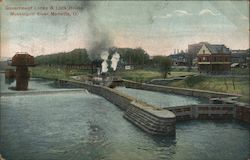 Government Locks & Lock House, Muskingum River Marietta, OH Postcard Postcard Postcard