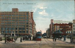 Public Square and Ontario Str. Cleveland, OH Postcard Postcard Postcard