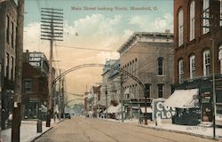 Main Street Looking North Mansfield, OH Postcard Postcard Postcard