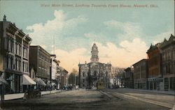 West Main Street, Looking Towards Court House Newark, OH Postcard Postcard Postcard