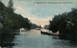 Canoeing on Passumpsic River St. Johnsbury, VT Postcard Postcard Postcard