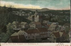 Looking West from Prospect Hill Brattleboro, VT Postcard Postcard Postcard