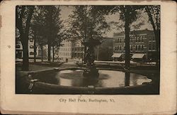 City Hall Park Burlington, VT Postcard Postcard Postcard