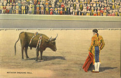 Matador Enraging Bull Mexico Postcard Postcard