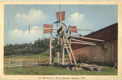 Old Windmill In Rural Quebec Canada Postcard Postcard