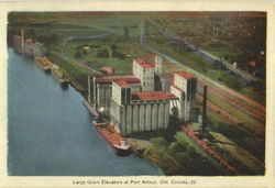 Large Grain Elevators At Port Arthur Postcard