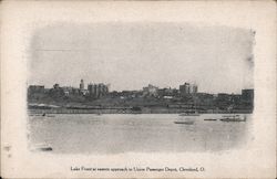 Lake Front at Eastern Approach to Union Passenger Depot Postcard