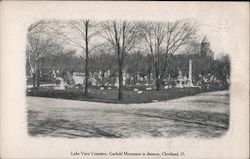 Lake View Cemetery, Garfield Monument in Distance Postcard