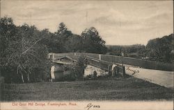 Old Grist Mill Bridge Framingham, MA Postcard Postcard Postcard