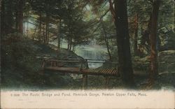 The Rustic Bridge and Pond, Hemlock Gorge Postcard