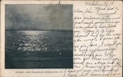 Sunset on Lake Champlain Postcard