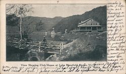 View Showing Club House at Lake Mansfield Postcard