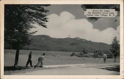 Snowy Mt. Lodge on Beautiful Lewey Lake Indian Lake, NY Postcard Postcard Postcard