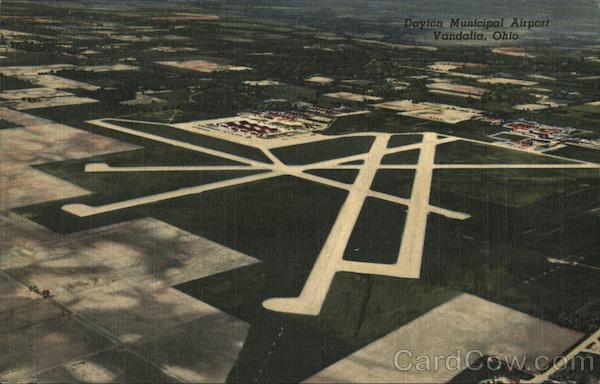 Dayton Municipal Airport Vandalia OH Postcard