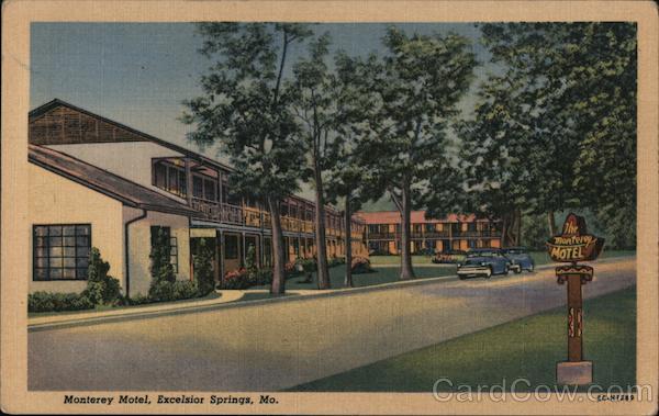 Monterey Motel Excelsior Springs Mo Postcard