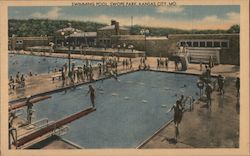 Swimming Pool, Swope Park Kansas City, MO Postcard Postcard Postcard