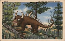 The Hodag from Rhinelander Wisconsin Fantasy Postcard Postcard Postcard